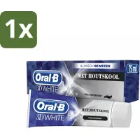 Oral-B 1 x Tandpasta 3D White Houtskool 75 ml - Tandpasta Whitening - Houtskool Tandpasta - Witte Glimlach - Verkleuring Verwijderen - Diepe Reiniging
