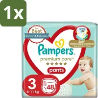Pampers 1 x – Luierbroekjes – Premium Care Pants Maat 3 – 48 Luiers - Luier - Luierbroek - Luier Voor Baby - Luier Voor Kind - Droge Billetjes
