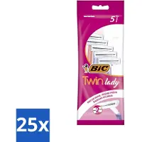 BIC 25 x - Twin Lady - Scheermesjes - Dubbel Mesje - Wegwerpmesjes - 5 Scheermesjes - Scheermesjes - Wegwerpmesjes - Dubbel Mesje - Scheermesje - Vrouwelijke Scheermesjes