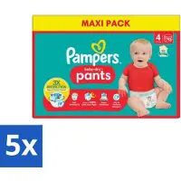 Pampers 5 x - Baby-Dry Pants - Luierbroekjes - Maat 4 (9-15 kg) - Extra Droog - 90 Luiers - Baby Luier - Droge Luier - Luier 9-15 Kg - Luier Voor Baby - Luier Tegen Lekken