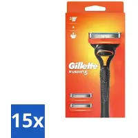 Gillette 15 x - Fusion 5 - Scheermesje - Ergonomisch ontwerp - 2 Extra Navulmesjes - Scheerapparaat - Scheren - Scherpe Mesjes - Navulmesjes - Glad Scheren