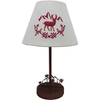 Clayre & Eef tafellamp, bruin, hout