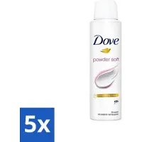 Dove 5 x - Deospray - Powder Soft - 150 ml - Deodorant - Poeder - Oksels - Transpiratie - Geur