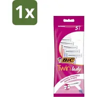 BIC 1 x - Twin Lady - Scheermesjes - Dubbel Mesje - Wegwerpmesjes - 5 Scheermesjes - Scheermesjes - Wegwerpmesjes - Dubbel Mesje - Scheermesje - Vrouwelijke Scheermesjes