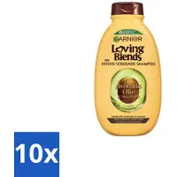 Garnier 10 x Loving Blends Avocado Olie en Shea Boter Shampoo 300 ml - Avocado Olie Shampoo - Shea Boter Shampoo - Droog Haar Shampoo - Pluizig Haar Shampoo - Intensieve Voeding Shampoo