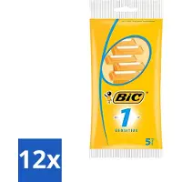 BIC 12 x - Scheermesjes - Sensitive - Enkel Mesje - Wegwerpmesjes - 5 Scheermesjes - Scheermesje - Gevoelige Huid - Wegwerpscheermesje - Roestvrij Staal - Polymerische Bekleding