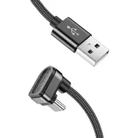 Dolphix USB-C 180° haaks naar USB-A kabel - USB2.0 - tot 2A / zwart - 1 meter