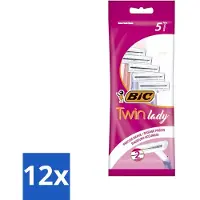 BIC 12 x - Twin Lady - Scheermesjes - Dubbel Mesje - Wegwerpmesjes - 5 Scheermesjes - Scheermesje - Wegwerpscheermesje - Dubbel Mesje - Vrouwelijke Scheermesje - Pastelkleuren