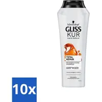 Schwarzkopf 10 x - Shampoo - Vrouwen - Hydraterende Verzorging - 250 ml - Hydraatende Shampoo - Gespleten Haarpunten - Keratine - Haarverzorging - Haarherstel