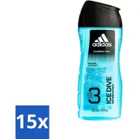 Adidas - 3-in-1 Douchegel - Ice Dive Refreshing - Marine Extract - 250 ml - Bulkverpakking - 15 stuks