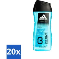 Adidas - 3-in-1 Douchegel - Ice Dive Refreshing - Marine Extract - 250 ml - Bulkverpakking - 20 stuks