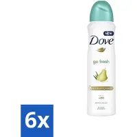 Dove 6 x - Deodorant - Spray Go Fresh Pear & Aloe - Frisse en verzorgende geur - 250 ml - Go Fresh Pear Aloe Vera - Deodorant Spray - Anti-transpirant - Fris Gevoel - Peer Geur