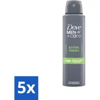Dove 5 x Men+Care - Extra Fresh - Deospray - Anti-Transpirant - 150 ml - Men+Care Extra Fresh Deospray - Deospray Voor Mannen - Alcoholvrije Deospray - Okselbescherming - Transpiratiebescherming