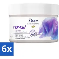 Dove 6 x Bath Therapy Renew - Bodyscrub - Wilde Viooltjes & Roze Hibiscus - 295 ml - Huidverzorging - Bodyscrub - Exfoliëren - - Voeden