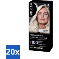 Syoss 20 x - Coloration 12-53 Platinum Pearl - Haarverf - Grijsdekking - Vermindert Haarbreuk - Haarverf - Grijsdekking - Permanent Haarverf - Keratine - Haarverf Grijs