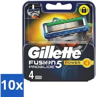 Gillette 10 x - Fusion 5 ProGlide Power - Precisie en comfort - 4 Navulscheermesjes - Scheermesjes - Navulscheermesjes - Microcomb - Scherpe Mesjes - Comfortabel Scheren