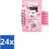 Sence 24 x – Wegwerpscheermes – Glad Scheren – Comfort Grip – 6 Wegwerpscheermes - Scheermesje - Scheermes - Bikini Lijn - Benen Scheren - Oksels Scheren