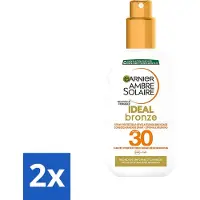 Garnier 2 x - Ambre Solaire - Ideal Bronze - Zonnebrandspray - SPF 30 - 200 ml - Zonbescherming - Bruin - Zonnebrand - SPF 30 - Huidverzorging