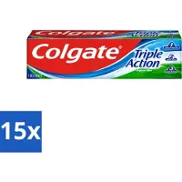 Colgate 15 x Tandpasta Triple Action 100 ml - Tandpasta - Gaatjes - Wittere Tanden - Frisse Adem - Mondverzorging