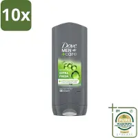 Dove 10 x Douchegel Men+ Care Extra Fresh 400 ml - Grootverpakking - Douchegel Mannen - Reiniging Mannenhuid - Frisse Geur - Energie Onder De Douche - Milde Douchegel