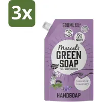 Marcel's Green Soap 3 x Marcel’s Green Soap – Handzeep Navulling – Lavendel & Rozemarijn – 500 ml - Kabel - Kabels - Kabelsysteem - Kabelsysteem