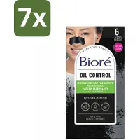 Bioré 7 x – Houtskool Neusstrips – Diepreinigend – 6 strips - Houtskool Neusstrips - Diepe Reiniging - Neus Reinigen - Vet Verwijderen - Poriën Reinigen