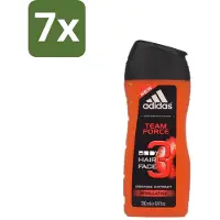 Adidas 7 x - 3-in-1 Douchegel - Team Force - Sinaasappel Extract - Stimulating - 250 ml - Douchegel - 3-in-1 - Energie - Frisheid - Sinaasappel