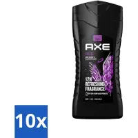 Axe 10 x - 3-in-1 Douchegel - Excite - Douchegel - Crisp Coconut & Black pepper - 100% Plantaardig - 250 ml - Douchegel - Prebiotica - Kokosnoot - Zwarte Peper - Huid Verzorging