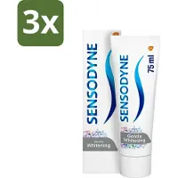 Sensodyne 3 x - Tandpasta - Gentle Whitening - Milde Reiniging - 75 ml - Gevoelige Tanden - Wittere Tanden - Milde Whitening - Tandpasta - Tandglazuur