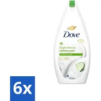 Dove 6 x – Douchegel – Refreshing – 450 ml - Douchegel - Frisheid - Huid Verzorging - Mild Reinigen - Schuim