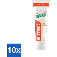 Elmex 10 x Gel-Tandpasta Junior (5-12 Jaar) 75 ml - Tandpasta Voor Kinderen - Gaatjesbescherming - Aminfluoride - Tandpasta Gel - Kindertandpasta