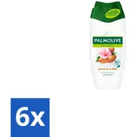 Palmolive 6 x – Douchecrème – Naturals Almond & Milk – 500 ml - Douchecrème - Huid Verzorgen - Natuurlijke Reiniging - Zachte Huid - Hydraterende Douchecrème