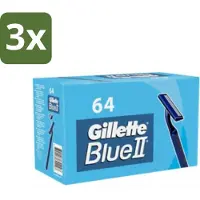 Gillette 3 x - Blue 2 - Wegwerpscheermesjes - Duurzaam en comfortabel - 64 Scheermesjes - Scheermesjes - Wegwerpscheermesjes - Blue Ii - Scheerbeurt - Duurzaam Scheermesje
