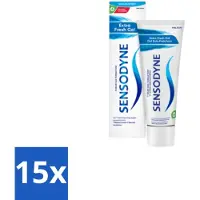 Sensodyne 15 x - Tandpasta - Extra Fresh Gel - Verfrissend - 75 ml - Gevoelige Tanden - Frisse Mond - Tandpasta - Fluoride - Tandglazuur