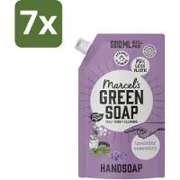 Marcel's Green Soap 7 x Marcel’s Green Soap – Handzeep Navulling – Lavendel & Rozemarijn – 500 ml - Kabel - Kabels - Kabelsysteem - Kabelsysteem