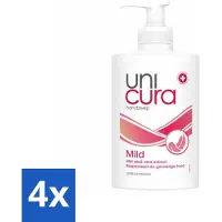 Unicura 4 x Vloeibare Handzeep Mild 250 ml - Handzeep - Antibacterieel - Milde Handzeep - Handen Reinigen - Hygiëne