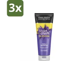 John Frieda 3 x – Shampoo – Sheer Blonde Colour Renew Zilver – Neutraliseert gele tonen – 250 ml - Koffiezetapparaat