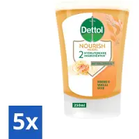 Dettol 5 x No-Touch Handzeep Refill Extra Care Honey & Sheabutter 250 ml - Handzeep - Antibacterieel - Honing - Galamboter - Hygiëne