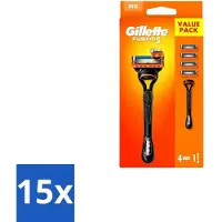 Gillette 15 x – Fusion5 – Scheersysteem Houder + 4 Mesjes - Scheermes - Scheren - Scheren Mesjes - Scheren Houder - Scheren Comfort