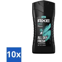 Axe 10 x - 3-in-1 Douchegel - Apollo - Sage & Cedarwood - 250 ml - Douchegel - Mannelijke Geur - 3-in-1 - Lichaam En Gezicht - Gezicht En Haar