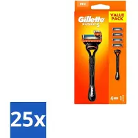 Gillette 25 x – Fusion5 – Scheersysteem Houder + 4 Mesjes - Scheermes - Scheren - Scheren Mesjes - Scheren Houder - Scheren Comfort
