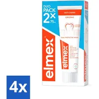 Elmex 4 x – Tandpasta – Anti-Cariës – 2x75 ml - Tandpasta Tegen Gaatjes - Aminfluoride Tandpasta - Cariësbescherming - Tanden Versterken - Tandpasta Anti-cariës