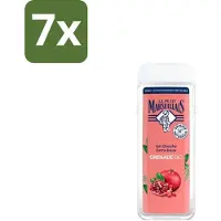 Le Petit Marseillais 7 x – Douchegel – Grenade Bio – 400 ml - Douchegel - Biologische Douchegel - Granaatappel Douchegel - Natuurlijke Douchegel - Gezond Douchegel