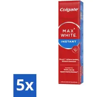 Colgate 5 x Tandpasta Max White Optic 75 ml - Tandpasta - Witte Tanden - Optische Whitening - Direct Wittere Tanden - Tanden Poetsen
