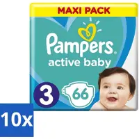 Pampers – Luiers – Active Baby Dry Maat 3 – 66 Luiers - Bulkverpakking - 10 stuks