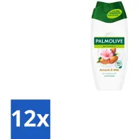 Palmolive 12 x – Douchecrème – Naturals Almond & Milk – 500 ml - Douchecrème - Huid Verzorgen - Natuurlijke Reiniging - Zachte Huid - Hydraterende Douchecrème