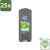 Dove 25 x Douchegel Men+ Care Extra Fresh 400 ml - Grootverpakking - Douchegel - Mannelijke Geur - Reiniging - Huidverzorging - Frisse Geur