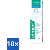 Elmex 10 x - Tandpasta - Sensitive Whitening - Triple Protection - 75 ml - Gevoelige Tanden - Tandpasta - Witte Glimlach - Mondgezondheid - Bacteriën Bestrijden