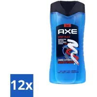 Axe 12 x - 3-in-1 Douchegel - Sport Blast - Energizing Citrus - Hydraterend - 250 ml - Douchegel Sport - Sportgeur - Hydraterende Douchegel - Frisheid Na Training - Huid Verzorging