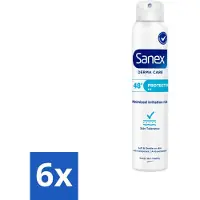 Sanex 6 x – Deodorant Spray – Dermo Protector – 200 ml - Huidbescherming - Zweetbehandeling - Geurverwijdering - Hypoallergeen - PH-balans